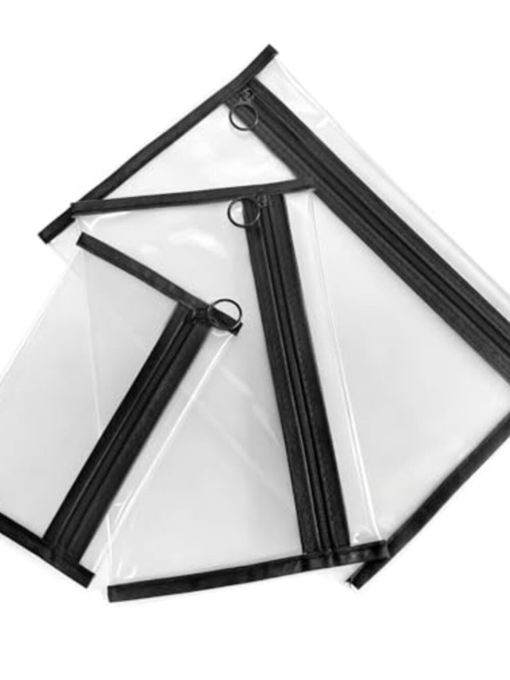 3pc Clear PVC Toiletry Bags Travel Makeup Cosmetic Pouches Set